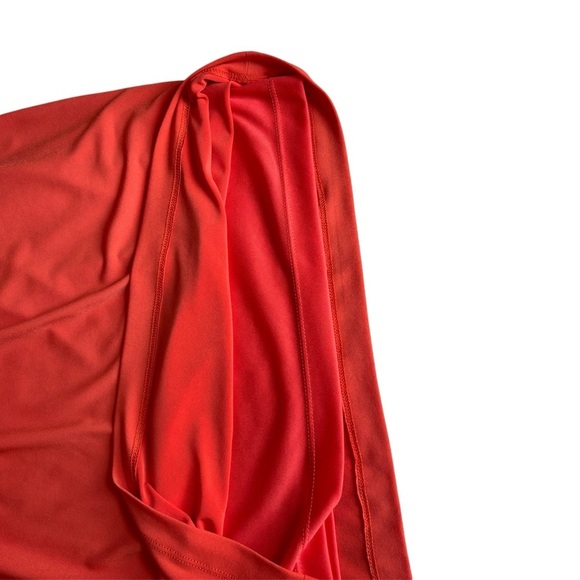 Cache Orange Midi Dress with Gold Detail Size 6 - Picture 6 of 8